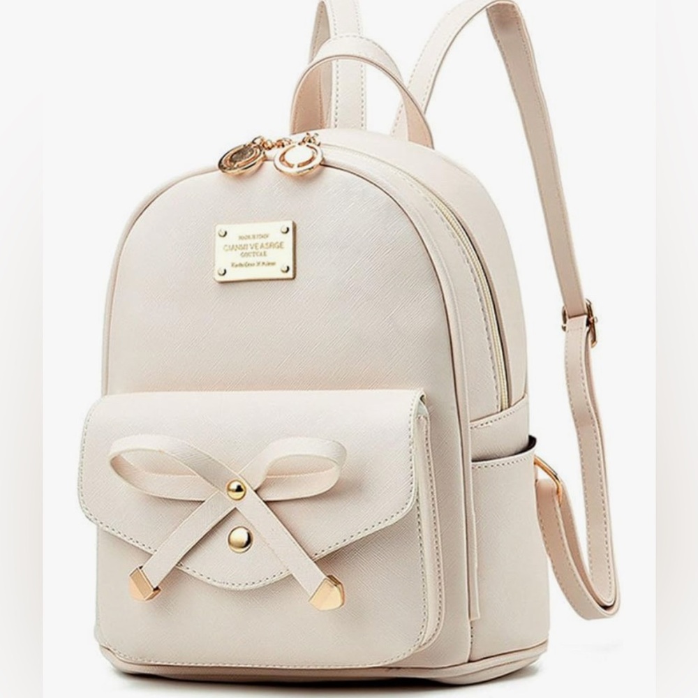 IHAYNER Bowknot Cute Leather Mini Backpack Purse